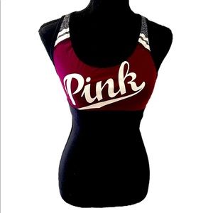 Pink sports bra